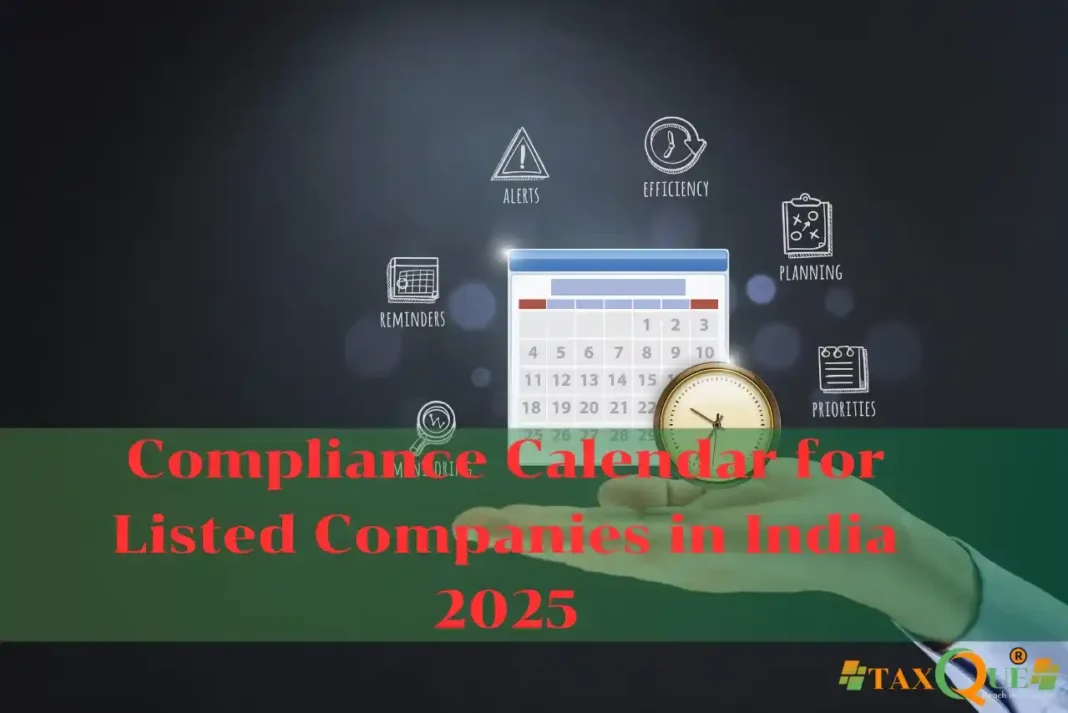 Compliance Calendar for Listed Companies in India 2025