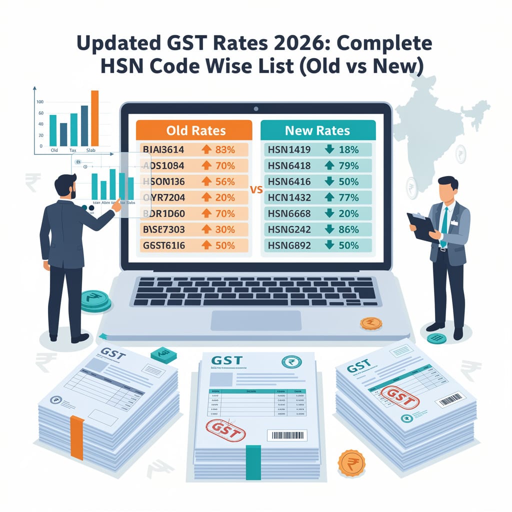 Updated GST Rates 2026: Complete HSN Code Wise List (Old vs New)